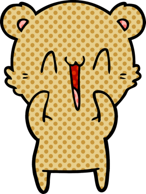 Bir insan tarafından çizilmiş mutlu ayı karikatürü