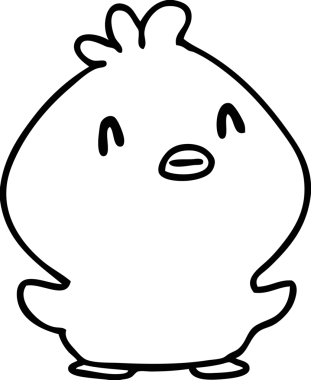 Bir insan tarafından çizilmiş mutlu küçük bir civciv çizgisi