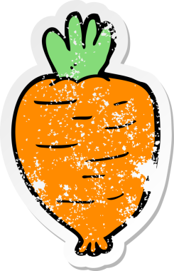 Bir insan tarafından çizilmiş karikatür kökü bitkisinin sıkıntılı çıkartması.