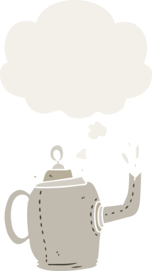 Düşünce baloncuğu insan tarafından çizilmiş eski bir çizgi film.