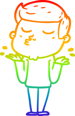 Gökkuşağı gradyan çizgi çizimi Bir insan tarafından çizilen çizgi film modeli adam