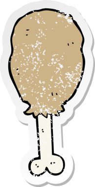 Bir insan tarafından çizilmiş tavuk budu karikatürü.