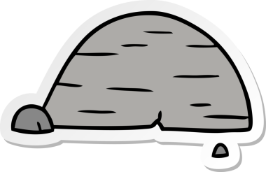 Bir insan tarafından çizilmiş gri kaya parçasının el çizimi karikatürü