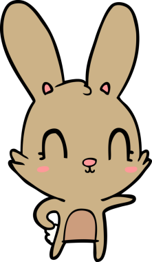 Bir insan tarafından çizilmiş şirin çizgi film tavşanı.