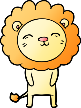 Bir insan tarafından çizilmiş çizgi film aslanı.