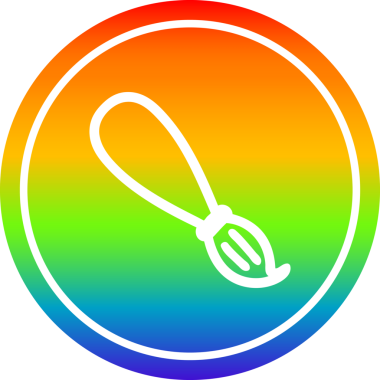 boya fırçası dairesel simgesi gökkuşağı gradyan bir insan tarafından çizilmiş