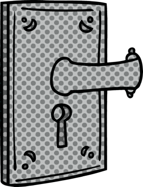 Bir insan tarafından çizilmiş bir kapı kolu karalaması.