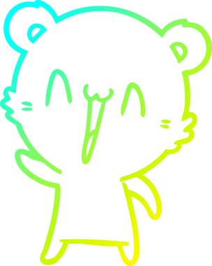 Bir insan tarafından çizilmiş mutlu bir kutup ayısı karikatürü.