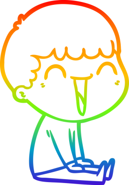 Bir insan tarafından çizilmiş mutlu bir adamın çizgi çizimi.