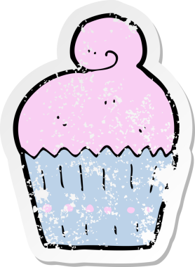 Bir insan tarafından çizilmiş bir karikatür kekinin gerilimli yapıştırması.