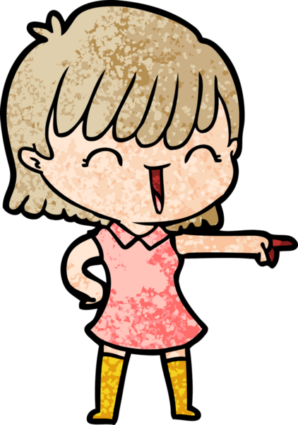 Bir insan tarafından çizilmiş karikatür kadın.