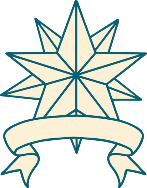 Bir insan tarafından çizilmiş geleneksel bir yıldız dövmesi