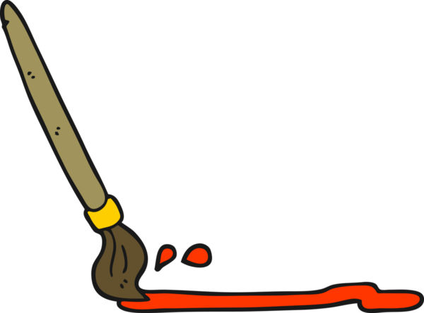 Bir insan tarafından çizilmiş karikatür fırçası.