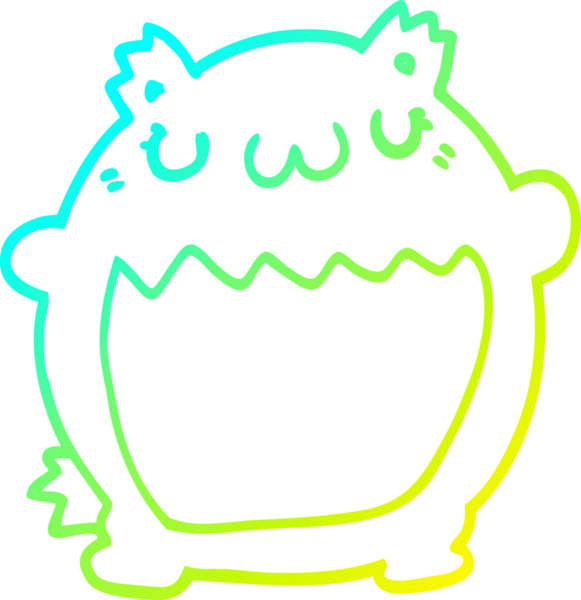 Bir insan tarafından çizilen çizgi film ayısının soğuk gradyan çizgisi.