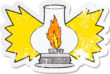 Bir insan tarafından çizilmiş çizgi film fenerinin sıkıntılı çıkartması.