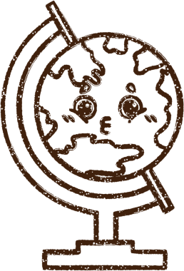 Bir insan tarafından çizilen Dünya Kömürü Çizimi