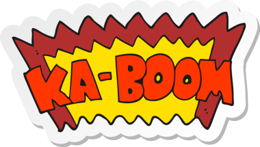 Bir insan tarafından çizilmiş çizgi roman patlamasının çıkartması.