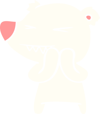 kızgın kutup ayısı düz renkli çizgi film bir insan tarafından çizildi.