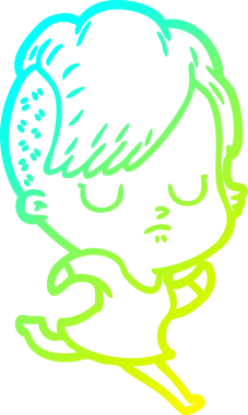 Bir insan tarafından çizilmiş bir karikatür kadın çizimi.