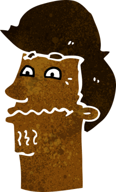 bir insan tarafından çizilmiş sinirli bir adam.