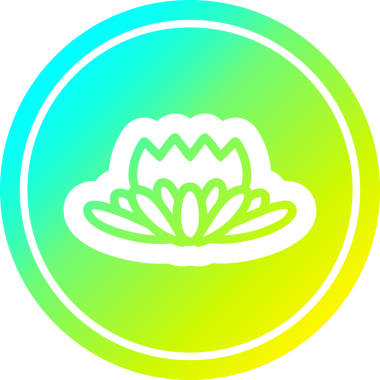 Bir insan tarafından çizilmiş nilüfer çiçeği dairesel ikonu