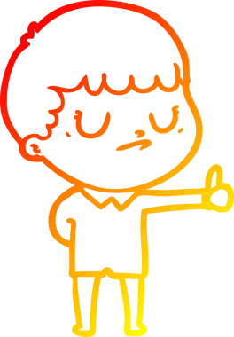 Bir insan tarafından çizilen huysuz bir çocuğun sıcak çizgi çizimi.