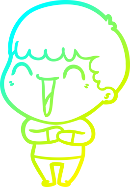 Bir insan tarafından çizilmiş mutlu bir adamın soğuk çizgi çizimi.