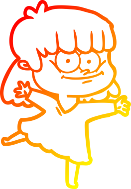 Bir insan tarafından çizilmiş gülümseyen bir karikatür çizimi