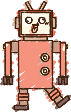 Bir insan tarafından çizilen robot tebeşiri.