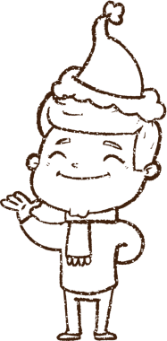 Bir insan tarafından çizilmiş Noel Adamı Kömürü