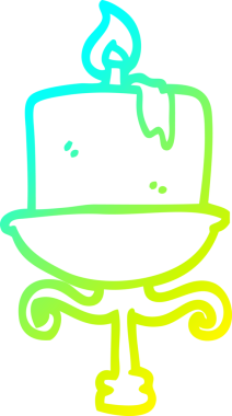 Bir insan tarafından çizilmiş eski bir şamdanın soğuk gradyan çizimi