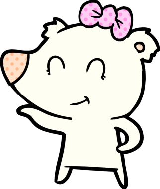 Bir insan tarafından çizilmiş dişi kutup ayısı çizgi filmi.