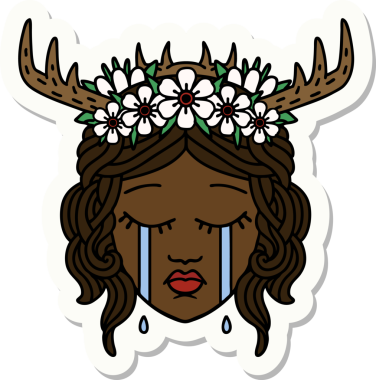 Bir insan tarafından çizilmiş ağlayan insan rahibin çıkartması.