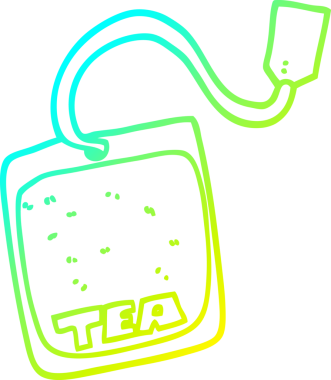 Bir insan tarafından çizilmiş bir çay poşetinin soğuk gradyan çizgisi