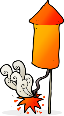 bir insan tarafından çizilmiş havai fişek karikatürü