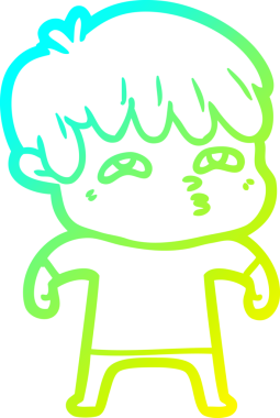 Bir insan tarafından çizilmiş soğuk gradyan çizgi çizimi.