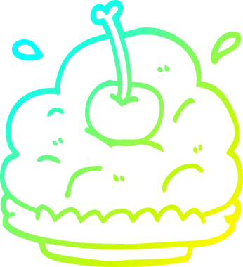 Bir insanın çizdiği karikatür tatlısının soğuk gradyan çizgisi.