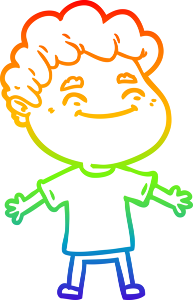 Bir insan tarafından çizilmiş gökkuşağı gradyan çizgi çizimi.