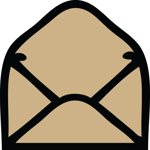 Bir insan tarafından çizilmiş kağıt bir zarfın sevimli karikatürü