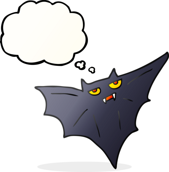 Bir insan tarafından çizilmiş serbest çizim balon karikatür cadılar bayramı yarasası