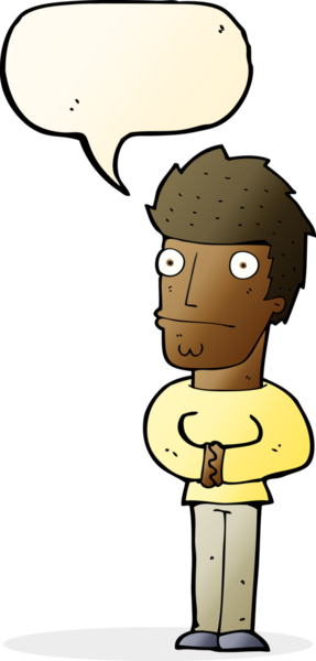 Bir insan tarafından çizilmiş, konuşma balonu olan endişeli bir adam.