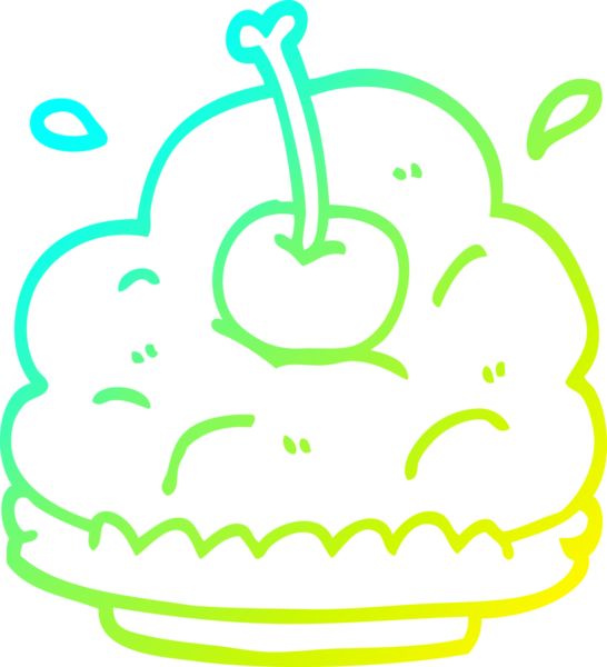 Bir insanın çizdiği karikatür tatlısının soğuk gradyan çizgisi.