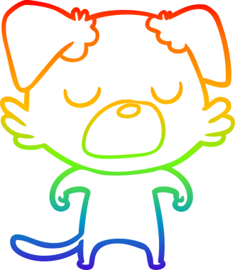 gökkuşağı gradyan çizimi bir insan tarafından çizilmiş bir çizgi köpek