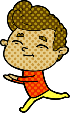 Bir insan tarafından çizilmiş bir karikatür adam.