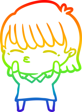 gökkuşağı gradyan çizimi bir insan tarafından çizilmiş bir karikatür kadın