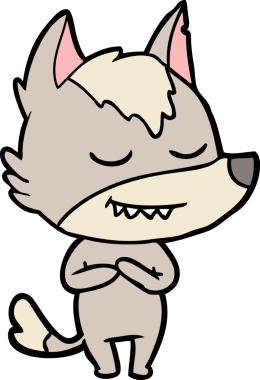 Bir insan tarafından çizilmiş dost canlısı bir kurt.