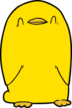 Bir insan tarafından çizilmiş çizgi film kuşu.