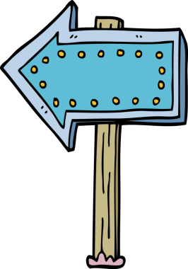 Çizgi film karalaması bir insan tarafından çizilmiş oku aydınlatıyor.