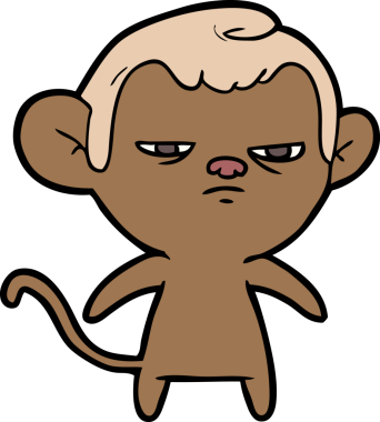 Bir insan tarafından çizilmiş çizgi maymun.