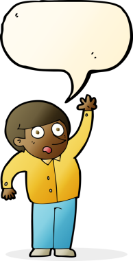 Çizgi filmci bir insan tarafından çizilmiş konuşma balonuyla soru soruyor.